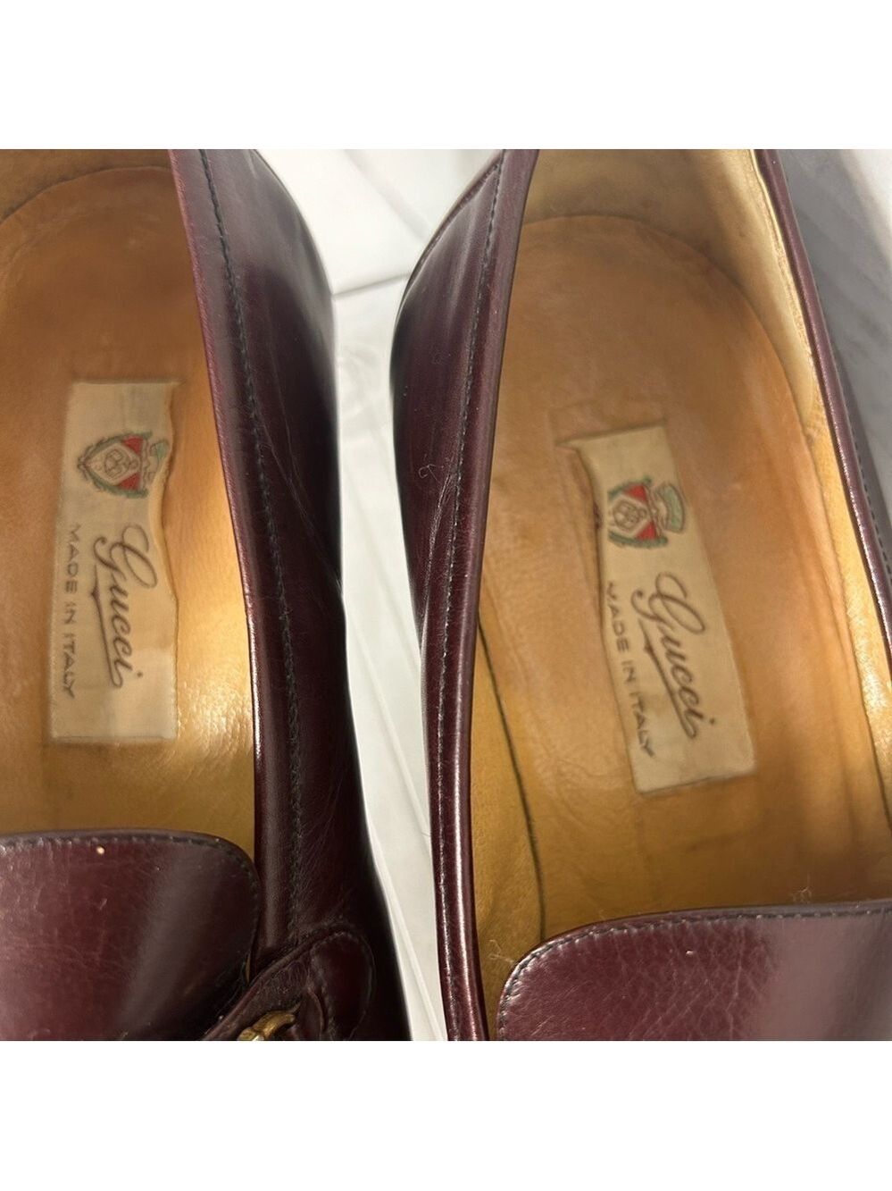 GUCCI Authentic Men’s Loafer Fringe Oxblood Made in Italy 41 US 9.5 US Horsebit - Picture 3 of 14